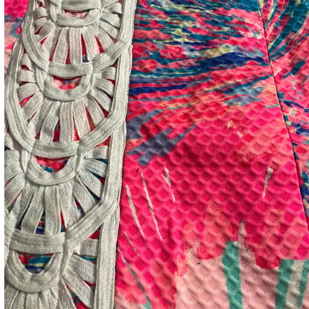 Lilly Pultizer Size Small Tana Shift Pink Floral White Soutache Lined Zip - Picture 9 of 11
